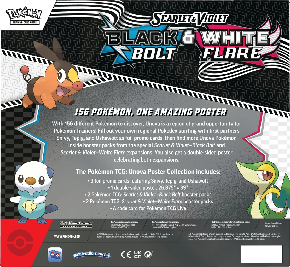 Pokemon TCG Scarlet & Violet Black Bolt & White Flare 10.5 - Unova Poster Collection