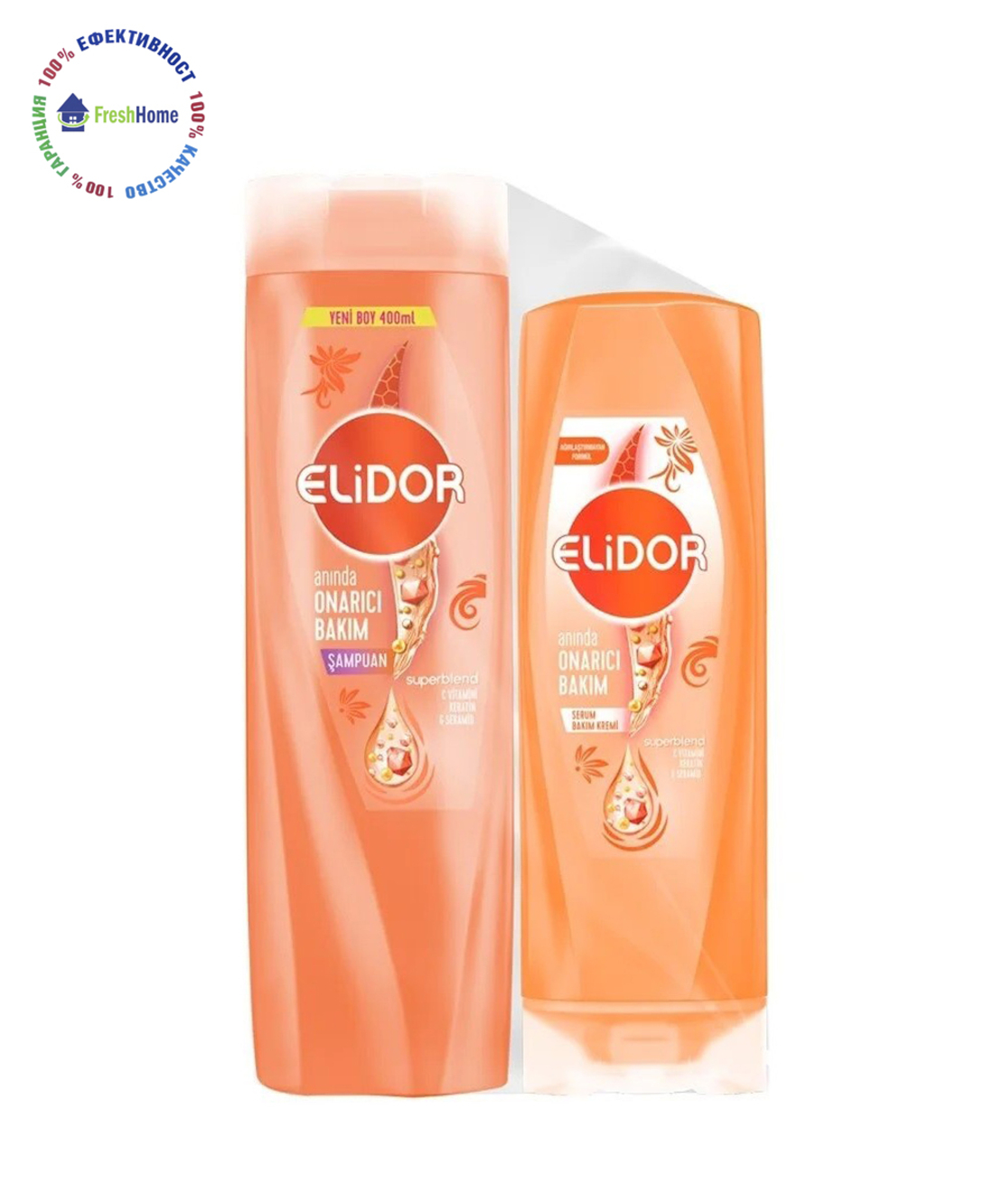 Elidor Шампоан 400 мл. + балсам 200 мл. за възстановяване