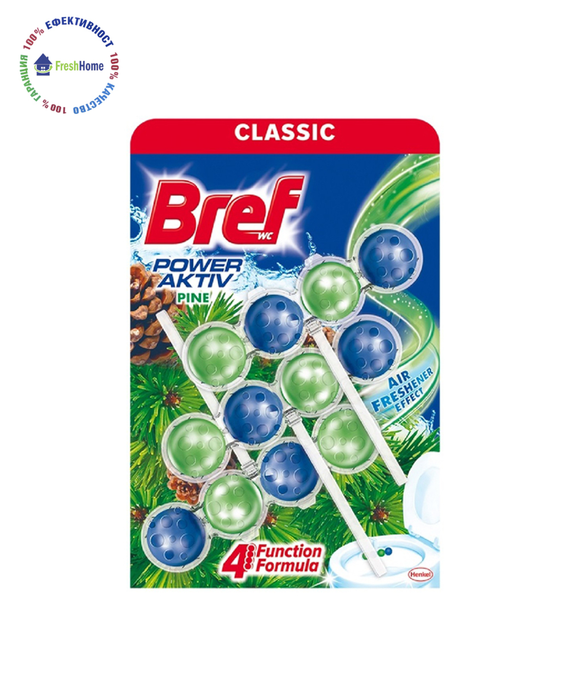 Bref Power Active Бор 3 x 50 гр. Tопчета за почистване и ароматизиране на тоалетна