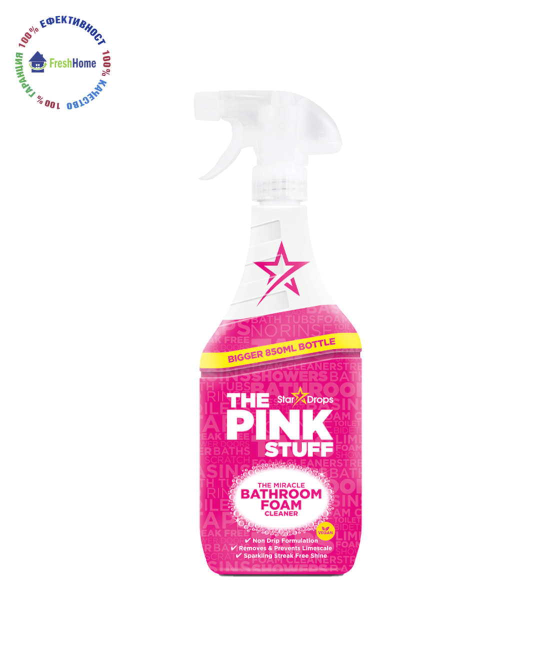 The PINK Stuff The Miracle Bathroom Foam Cleaner 850 ml. почистващ спрей за баня