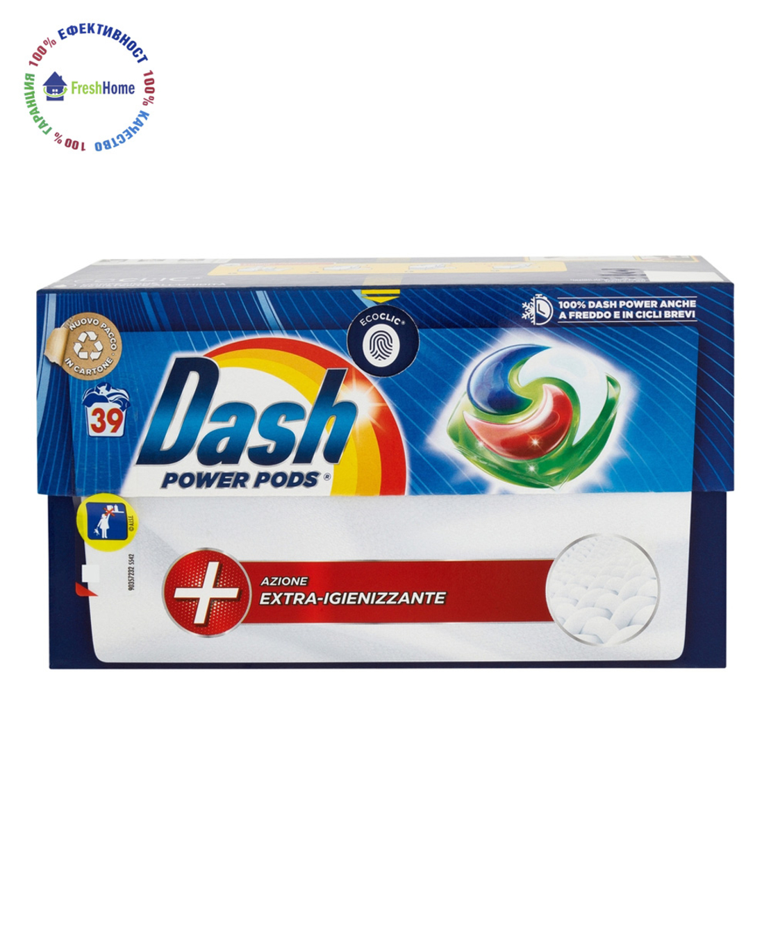 Dash Plower PODS + Azione extra-igienizzante  39 течни капсули за цветно и бяло пране
