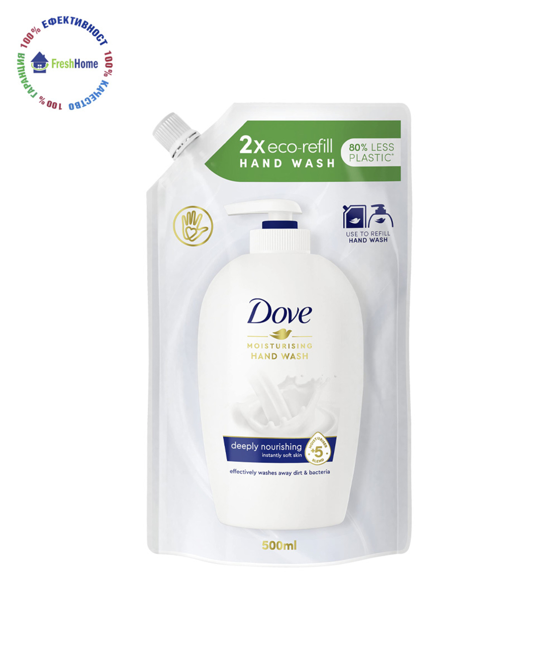 Dove Deeply Nourishing ORIGINAL течен сапун в еко опаковка 500 мл.