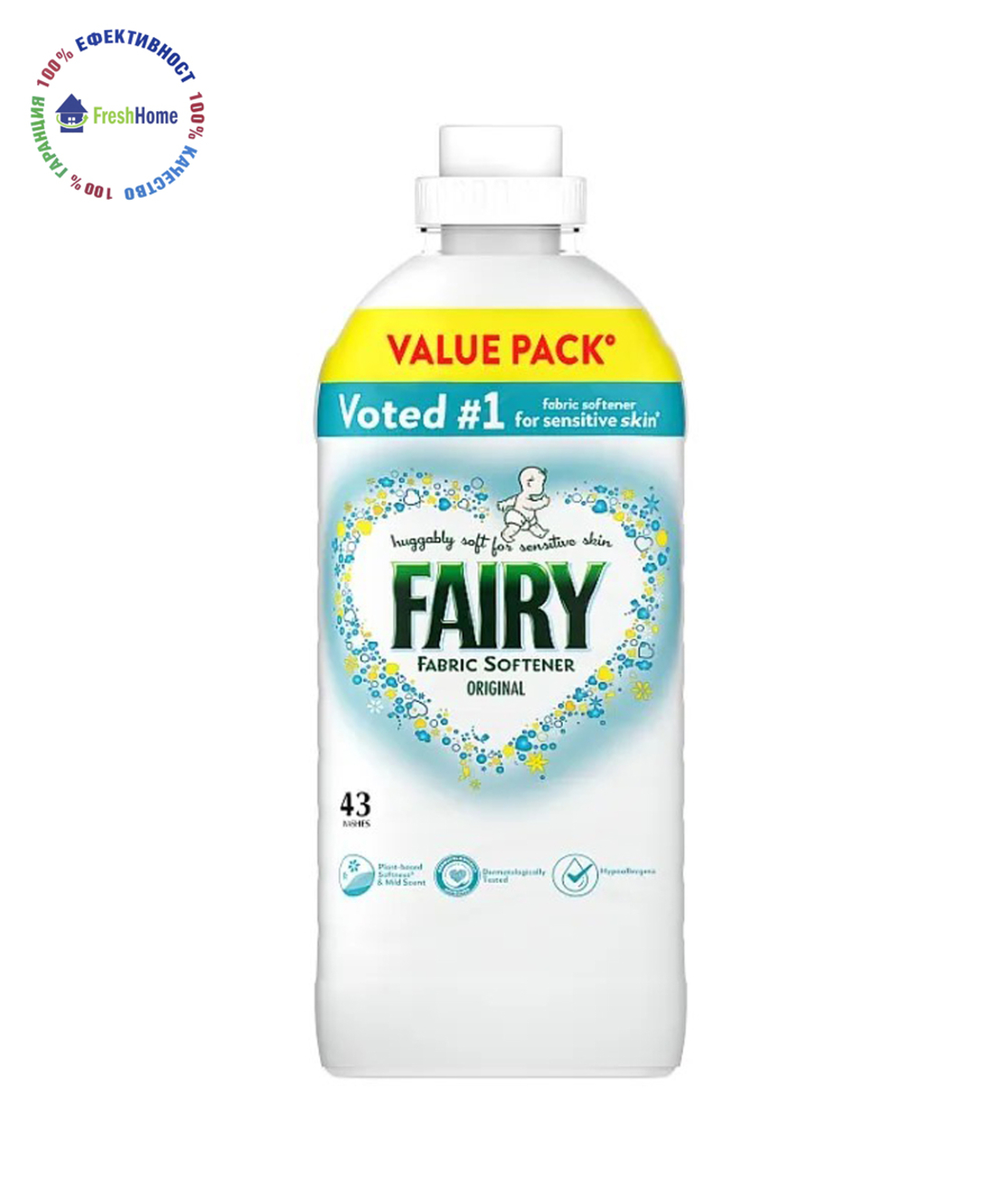 Fairy Non BIO  Original Fabric Softener 43 пранета/ 1,419 л. Омекотител за чувствителна кожа