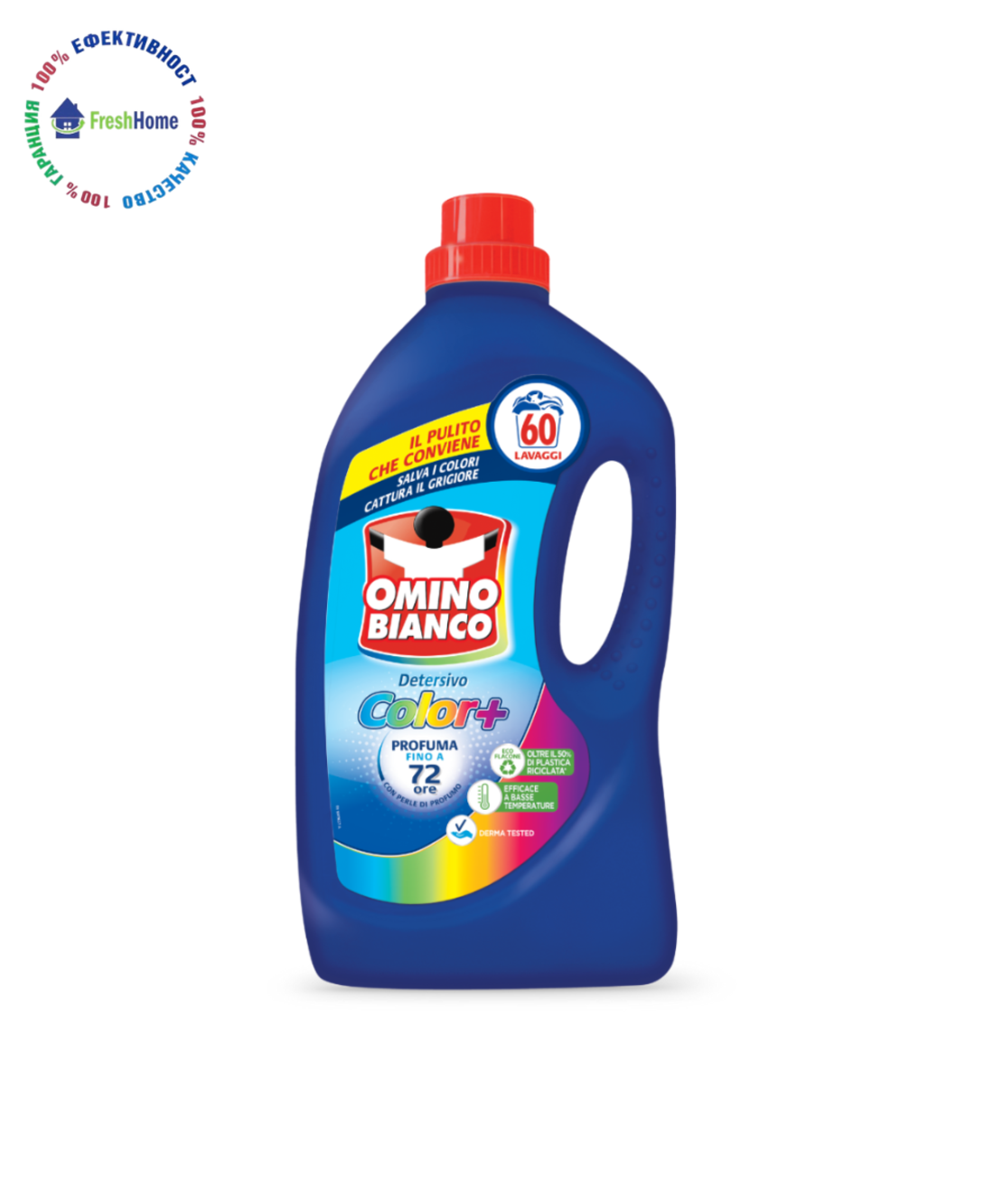 Omino Bianco Color+ течен перилен препарат за цветно пране 60 пранета / 2400 мл