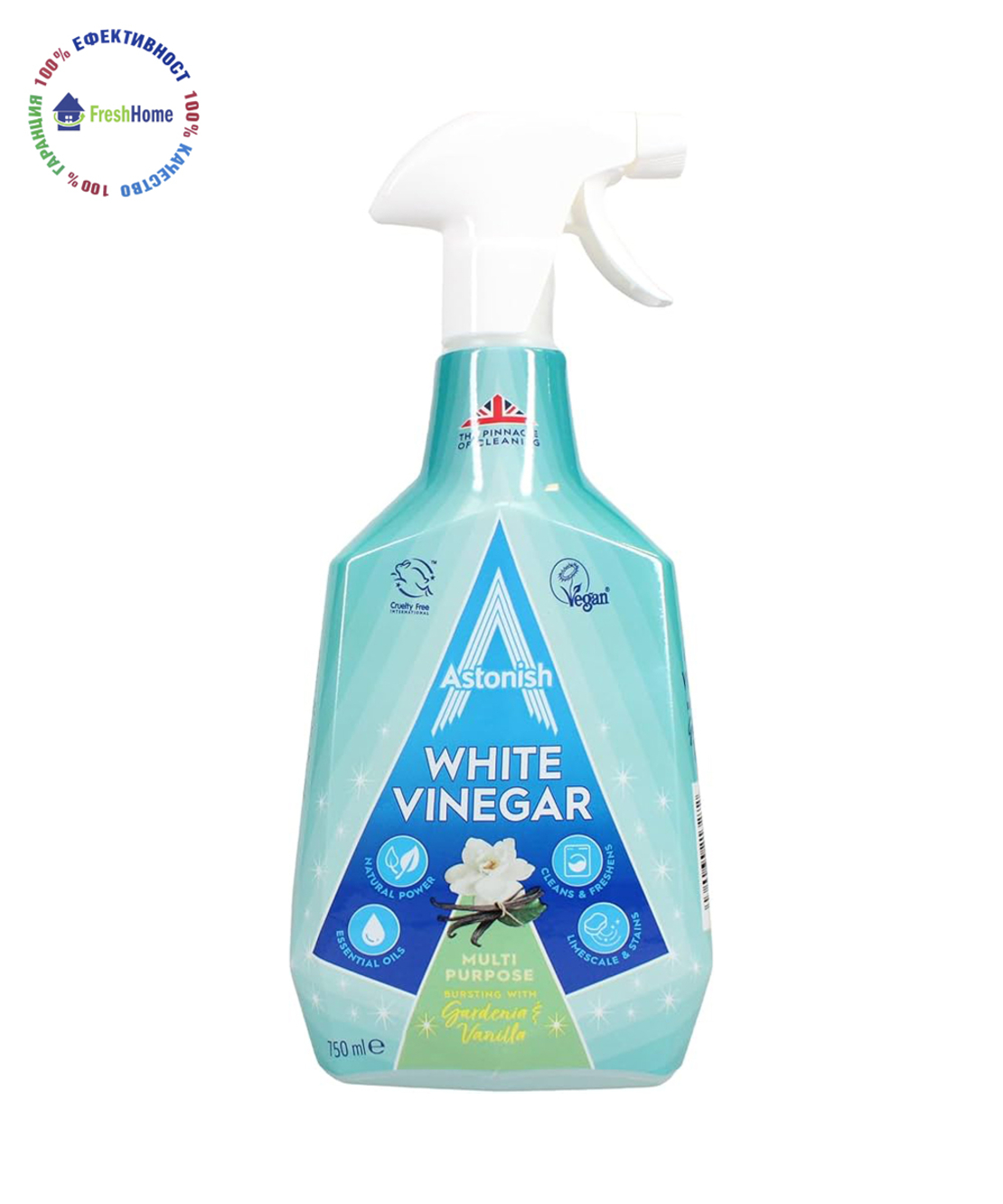 Astonish WHITE VINEGAR Gardenia & Vanilla Multi Purpose 750 ml. Универсален почисващ препарат с бял оцет