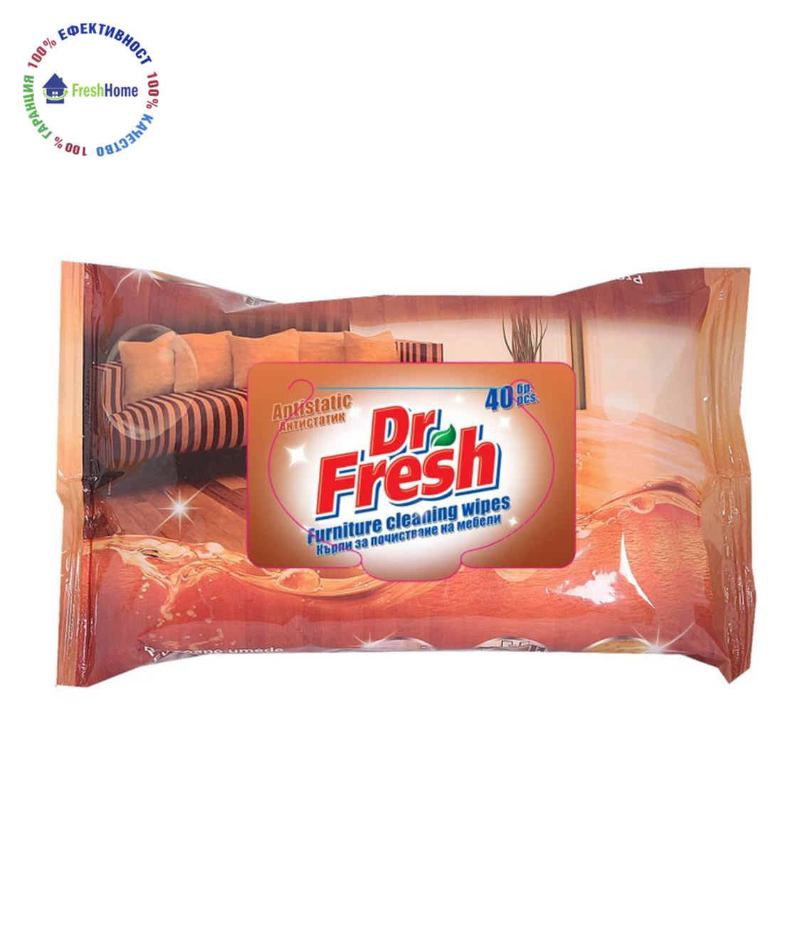 Dr. Fresh Мокри кърпи за почистване на мебели 40 бр.