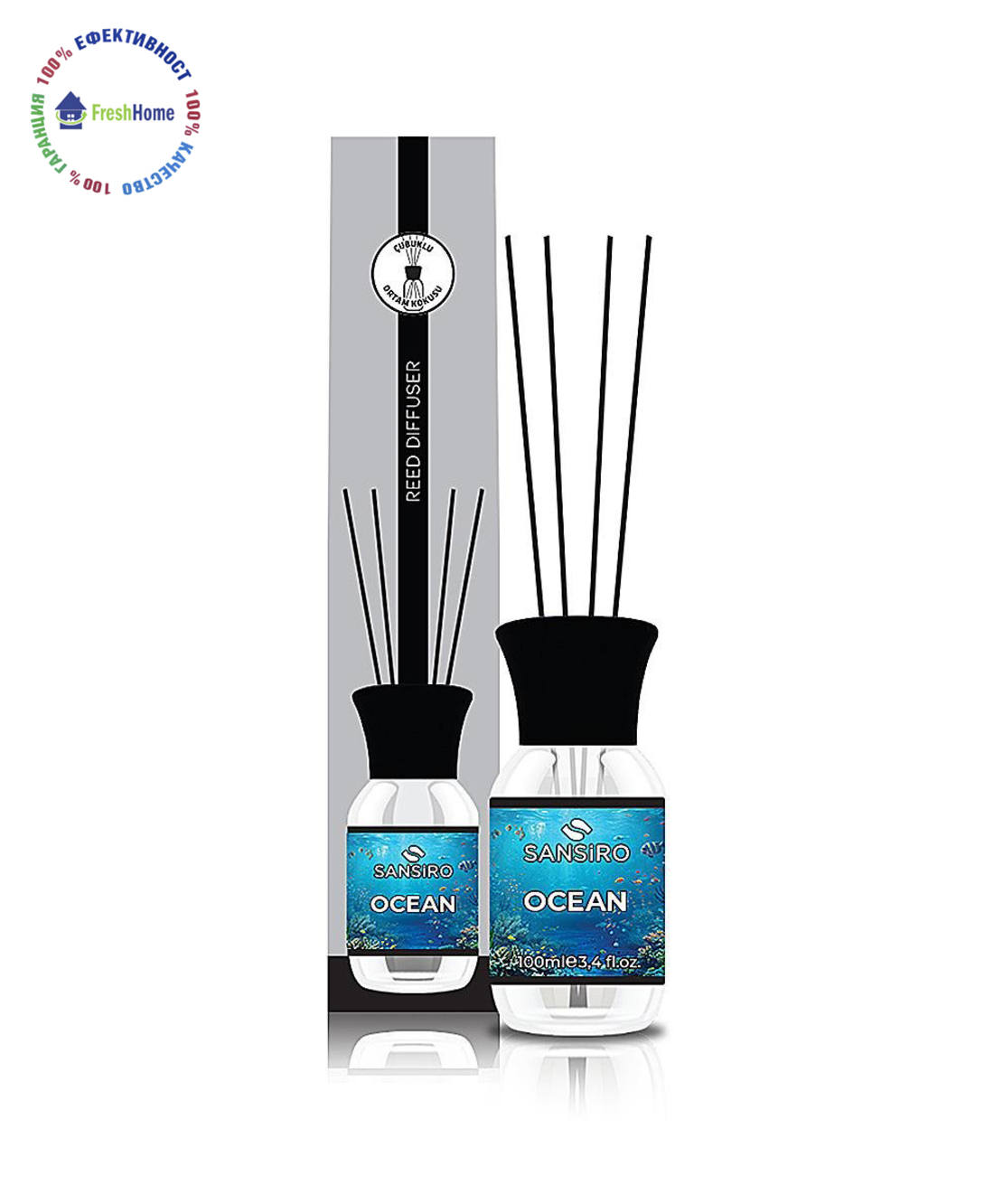 SANSIRO OCEAN 100 ml. Ароматизатор за въздух с бамбукови пръчки