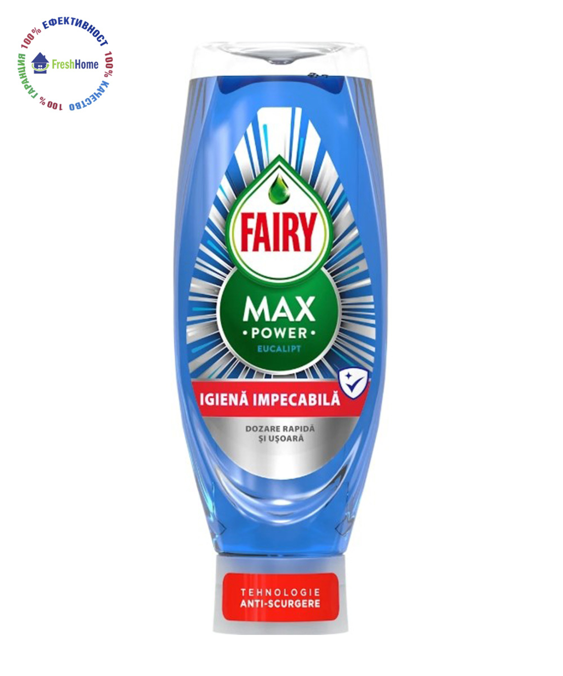 Fairy MAX Power Eucalyptus 730 мл – препарат за съдове с аромат на евкалипт