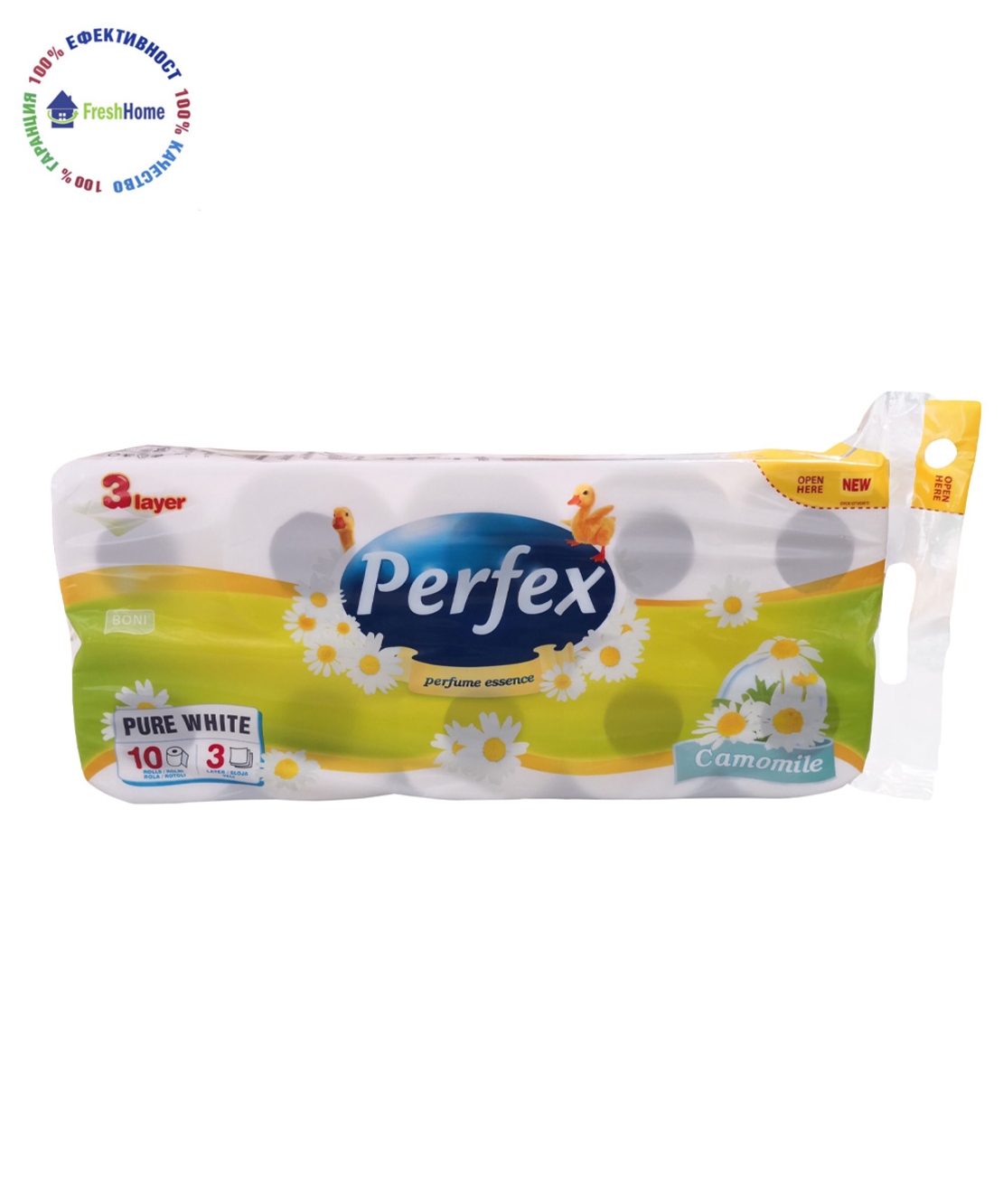 Perfex Deluxe Camomile 10 ролки тоалетна хартия