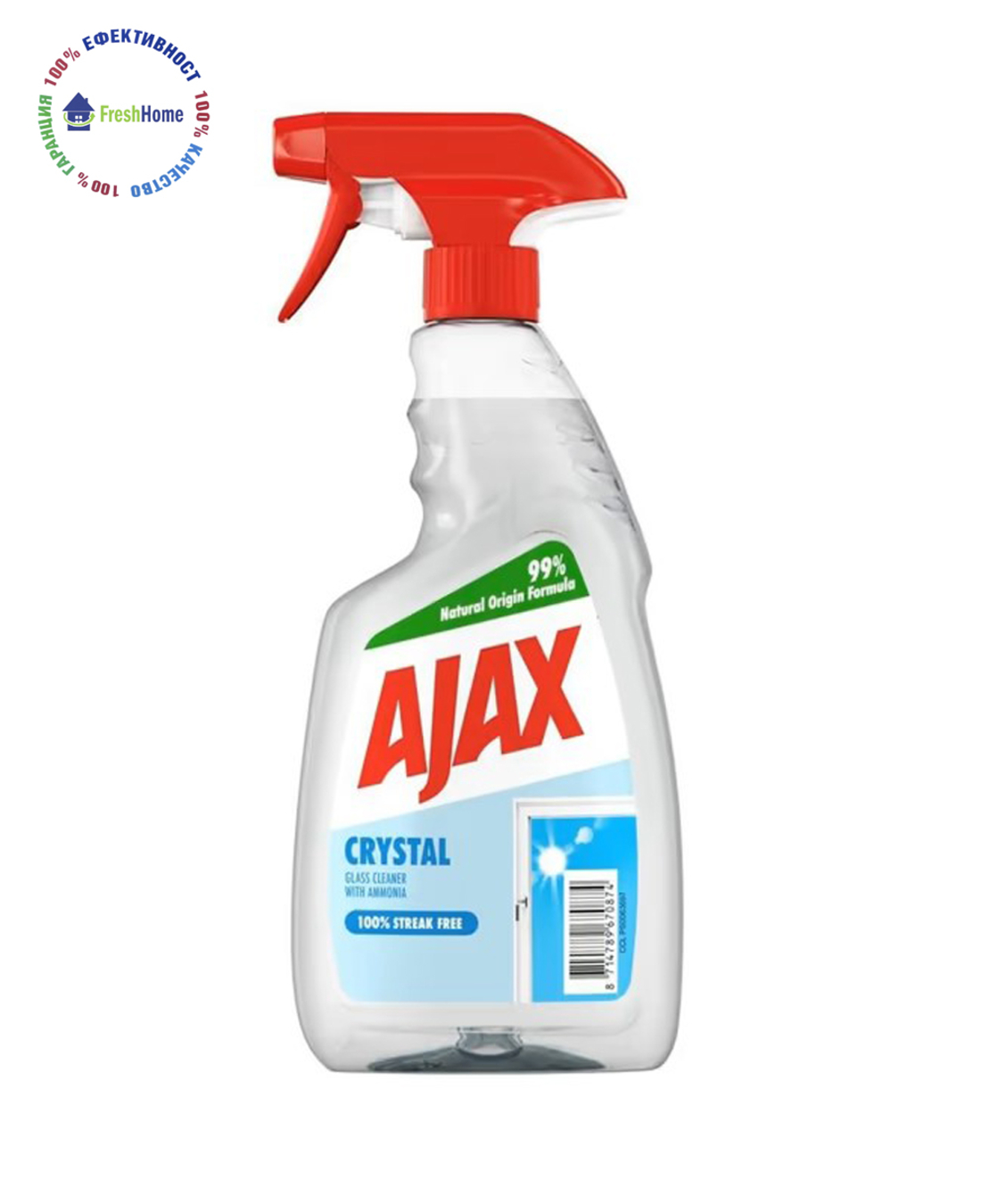 AJAX Crystal спрей за стъкла с амоняк, 500 мл.