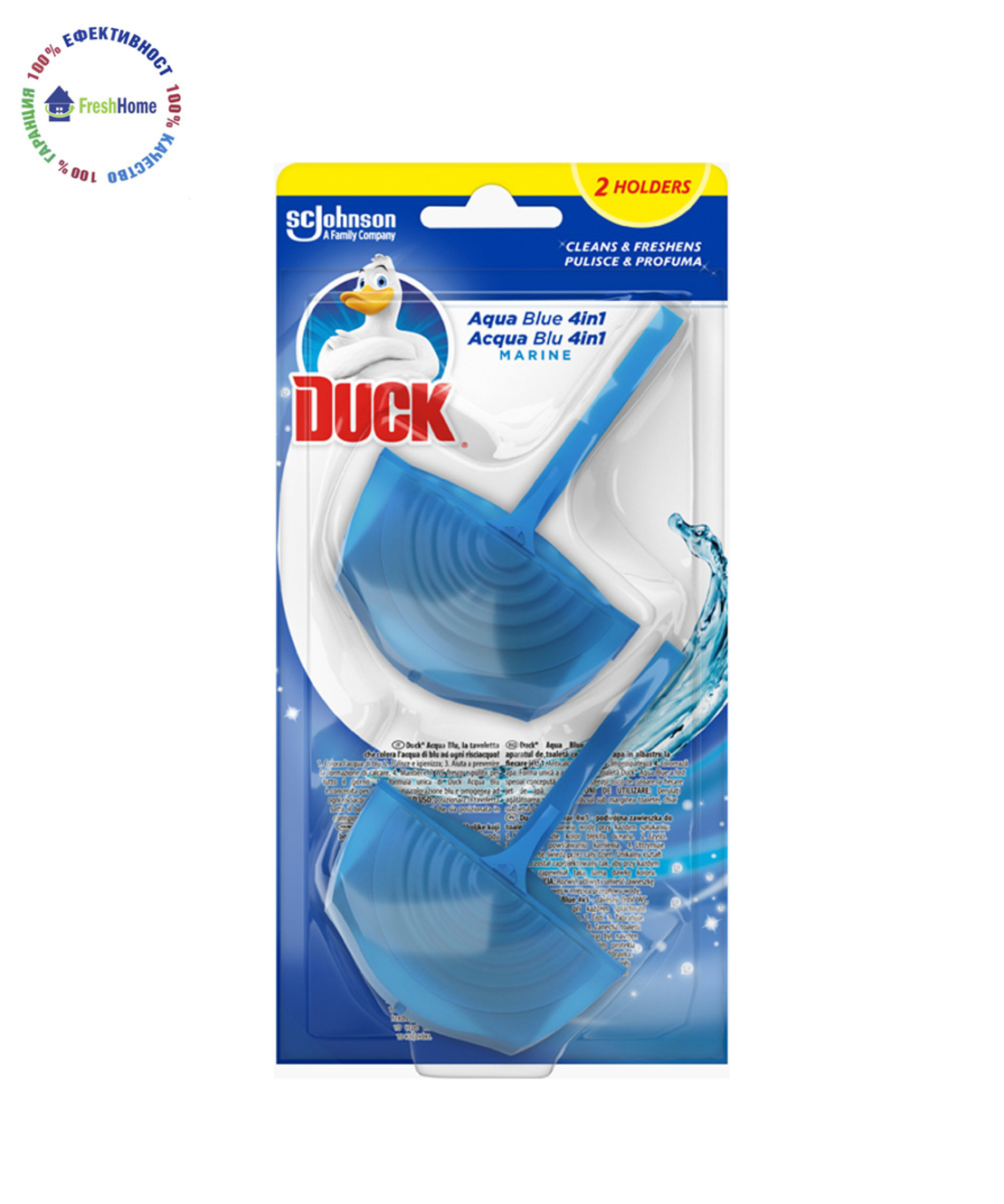 Duck Aqua Blue 2*40 gr. Кошничка тоалетно блоче с действие 4 в 1