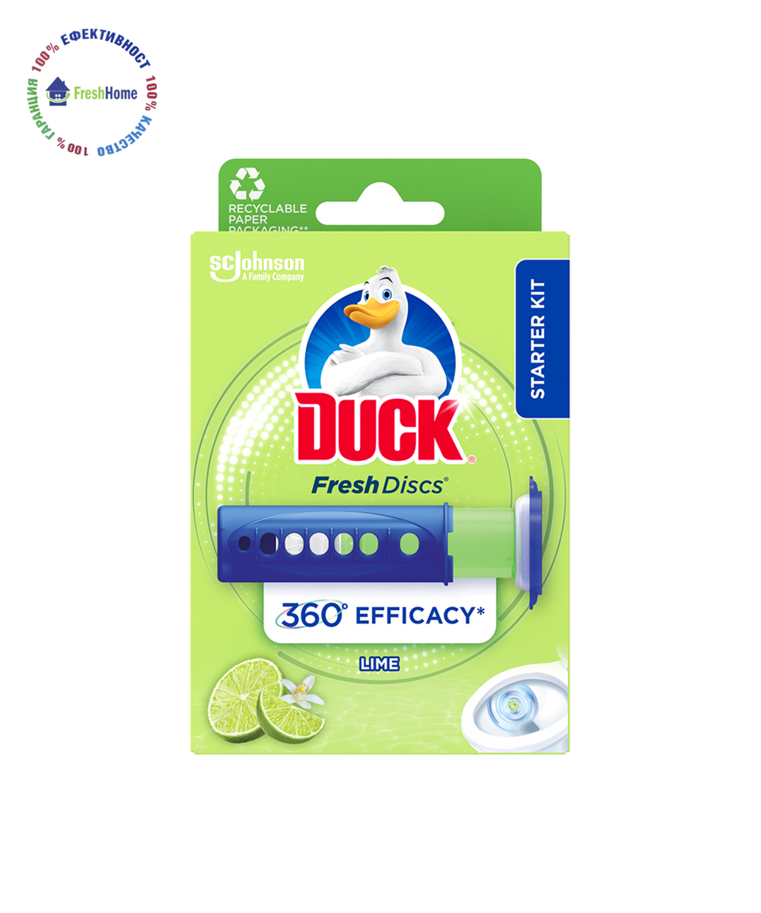 Duck Fresh  Discs LIME starter kit 36 ml. свежи дискове с устройство