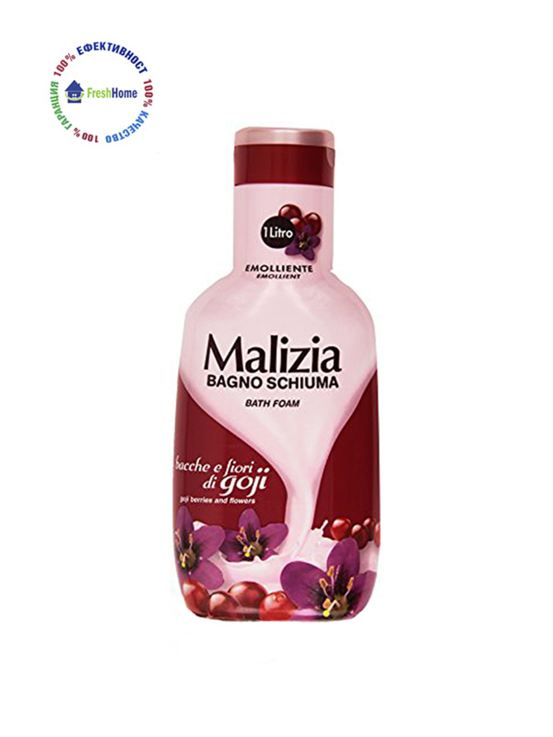 Malizia пяна за вана/ душ гел 1л. с годжи бери и цветя