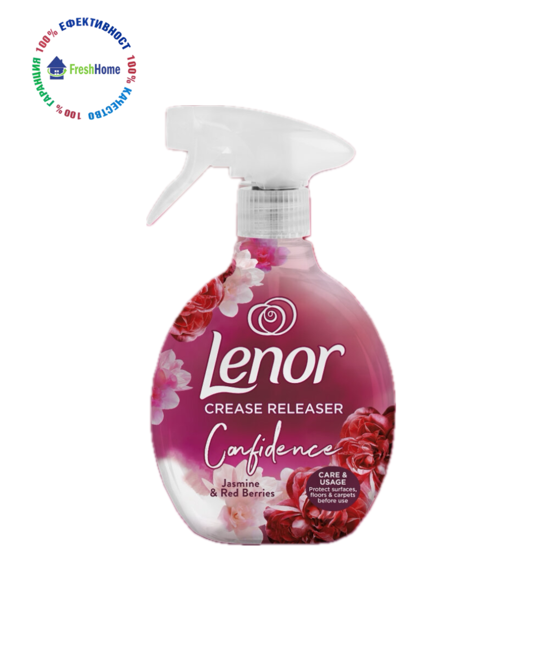 Lenor CREASE RELEASER Confidence Jasmine & Red Berries C500 ml. спрей изглаждащ тъканите