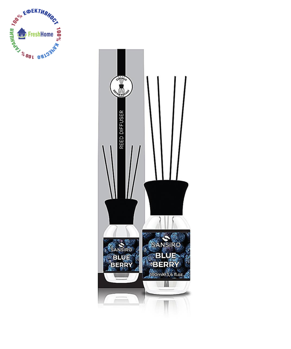 SANSIRO BLUEBERRY 100 ml. Ароматизатор за въздух с бамбукови пръчки