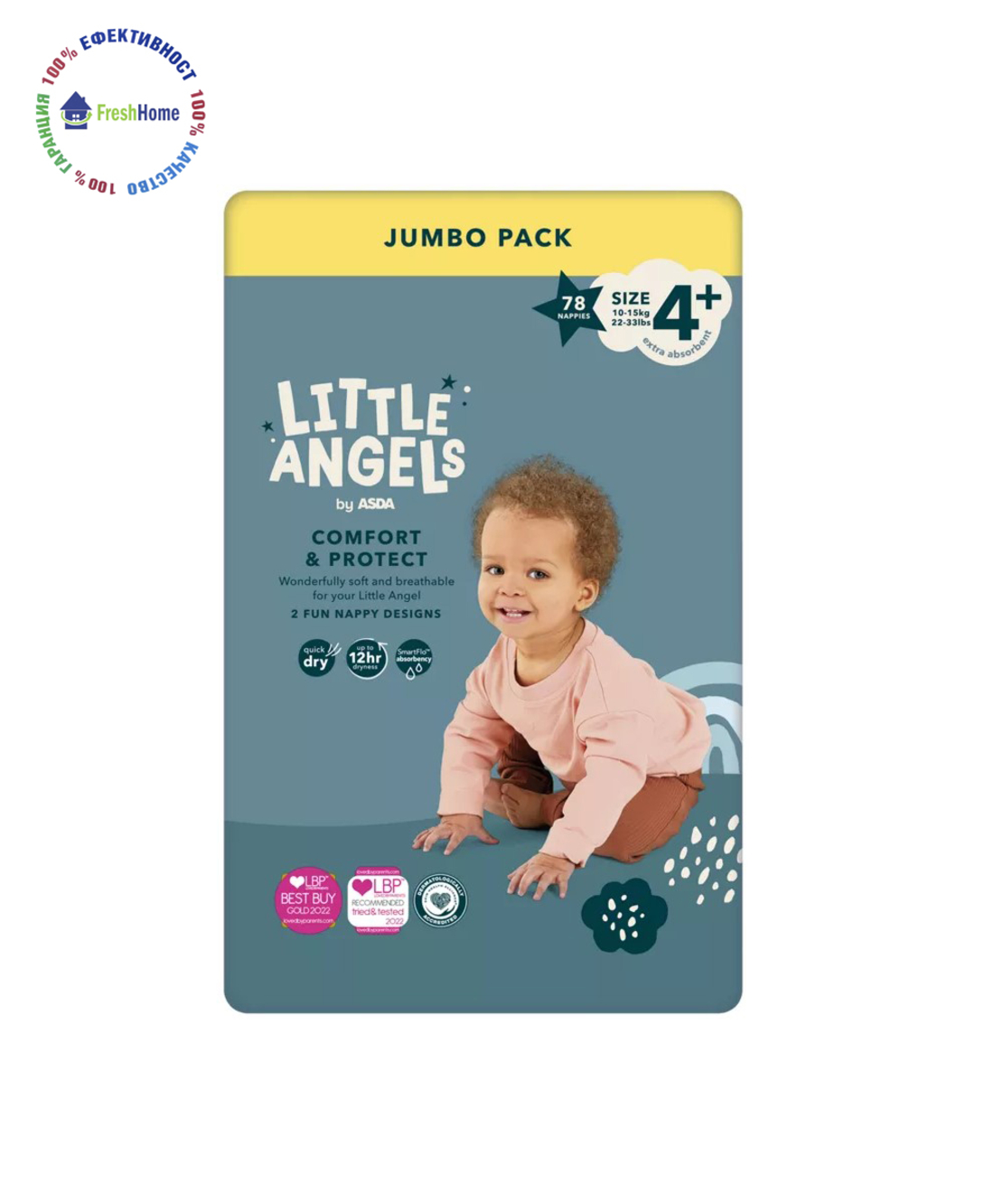 Памперси LITTLE ANGELS 4+ (10-15 kg.)/ 78 бр.