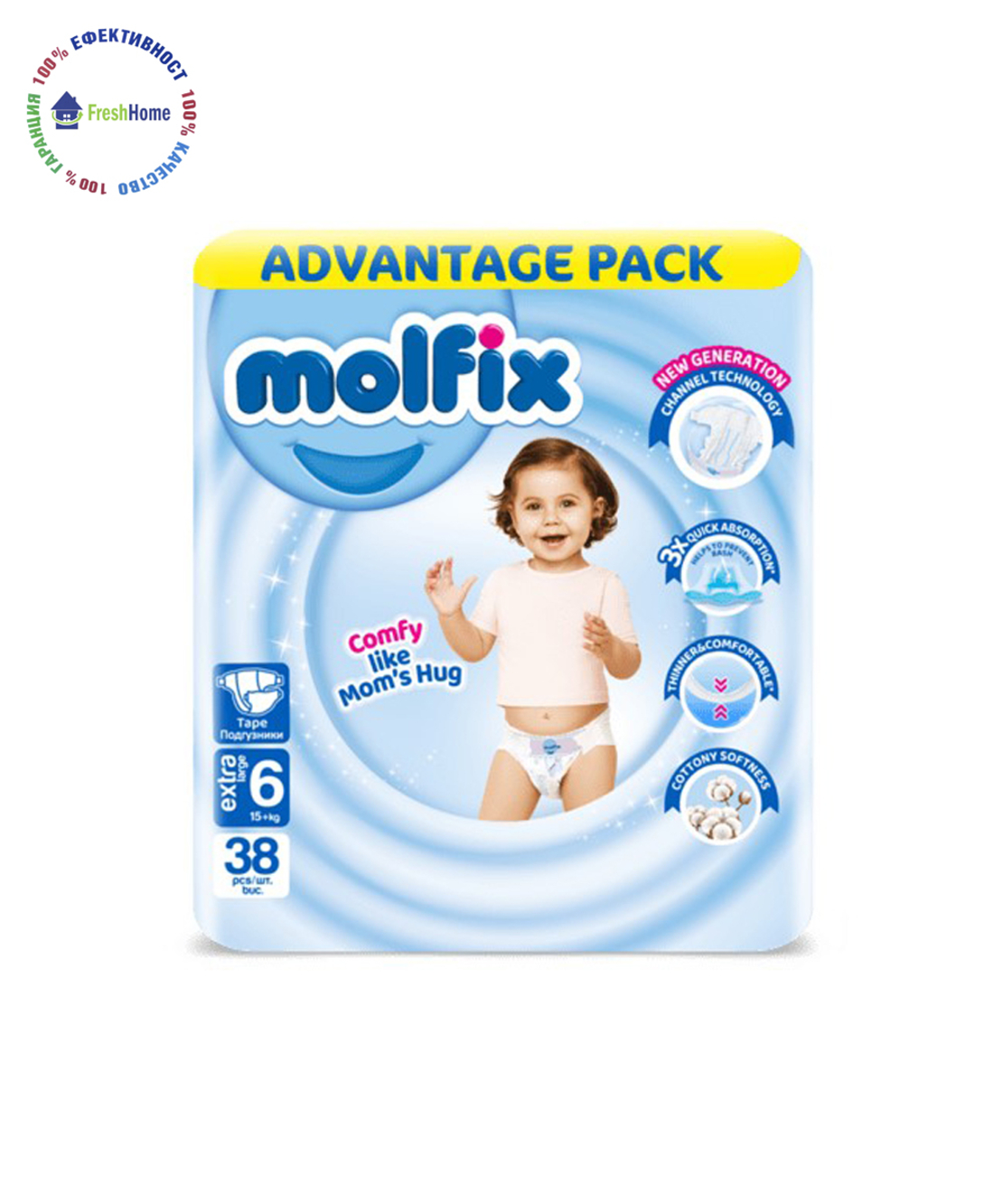 Пелени Molfix 6 (15+ кг.) – 38 бр.