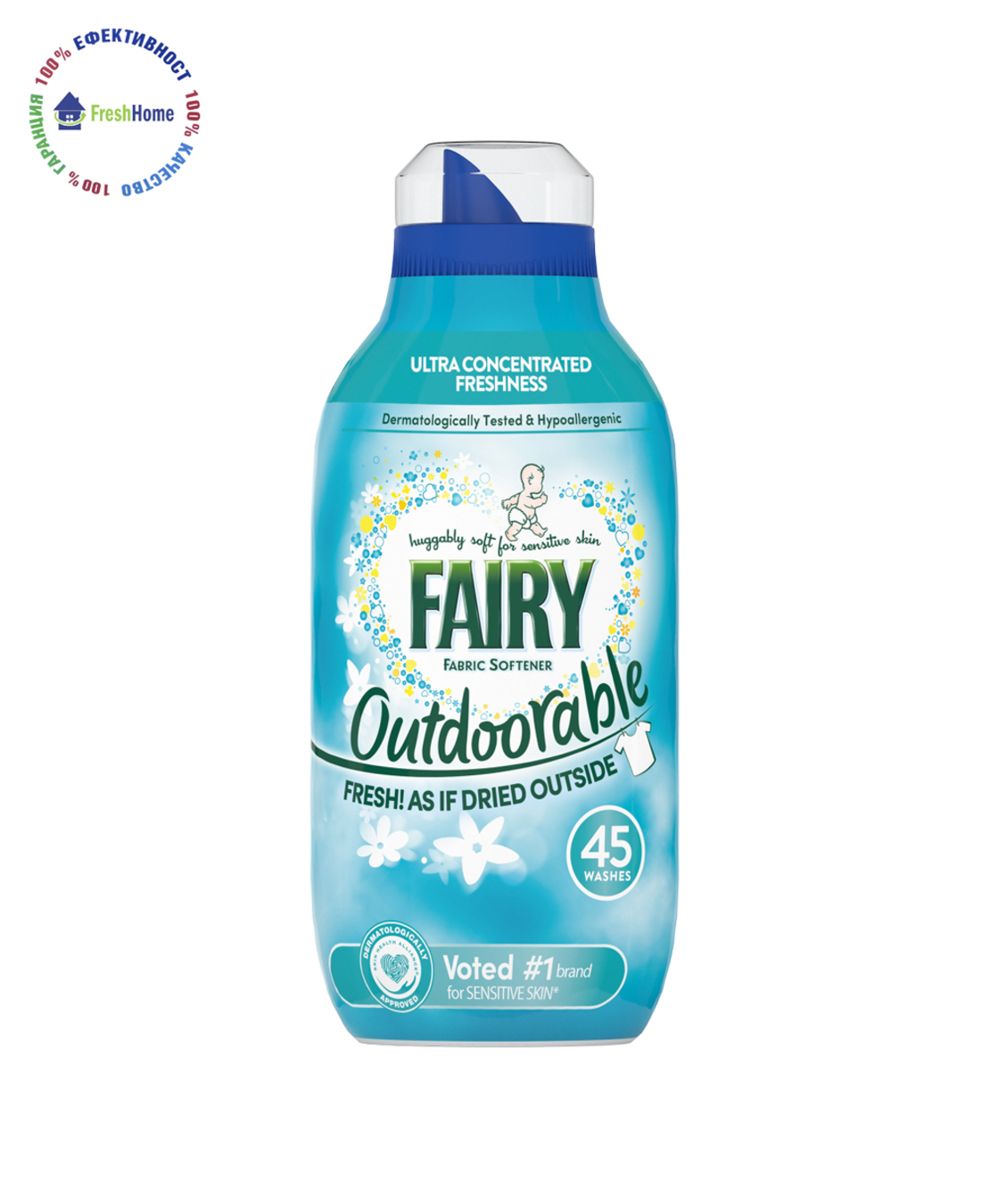 FAIRY Outdoorable Fabric Softener омекотител за тъкани 45 пранета / 630  мл.