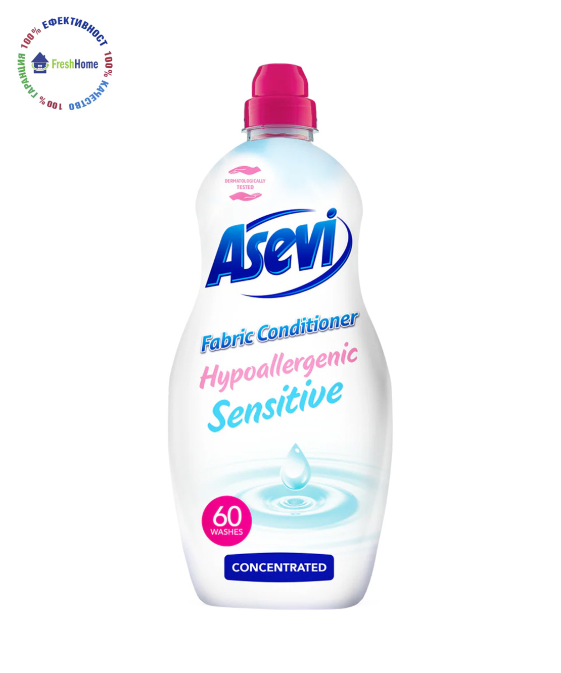 Asevi Hipoalergenic Sensitive концентриран омекотител  60 пранета / 1.500 мл.