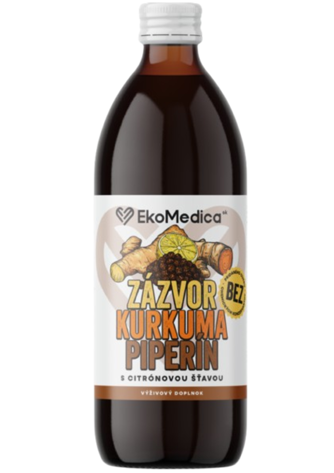 Куркума+Джинджифил+Пиперин+Лимон ( Zingiber+Citrus+Curcuma Longa L+Piper nigrum L)-100% Течна хранителна добавка 500 мл