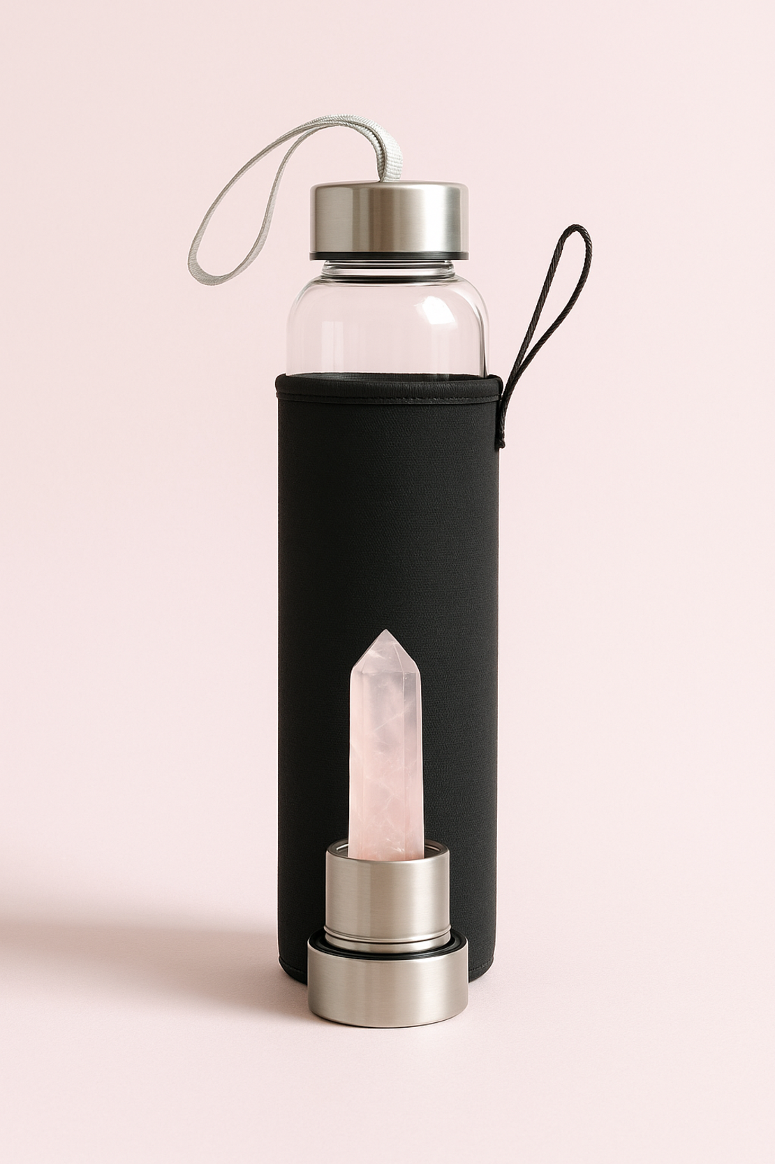 Бутилка за зареждане на вода с Розов Кварц