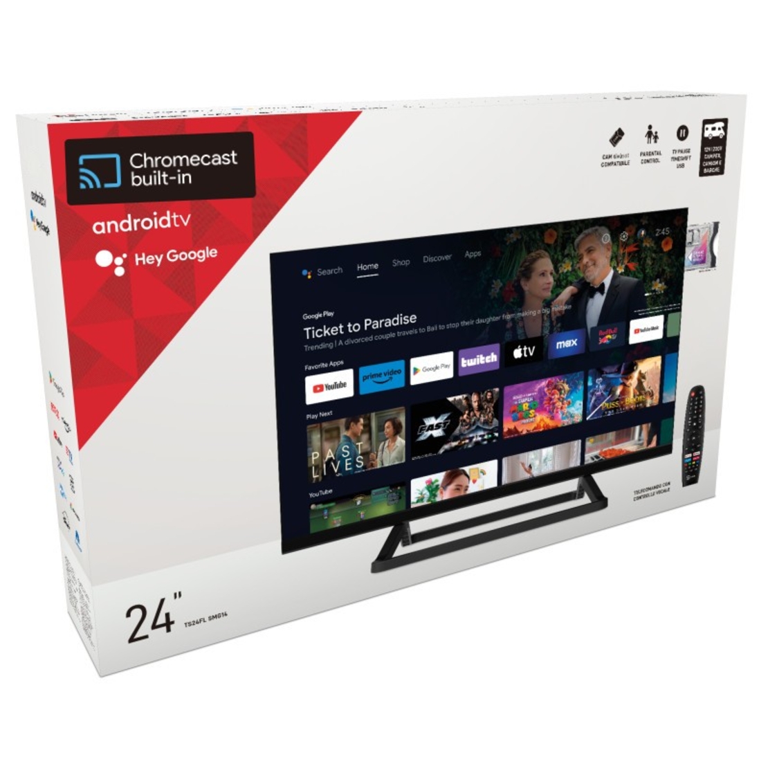 Смарт Телевизор на 12 волта, 24 инча, Android TV, Crome Cast, Google Play