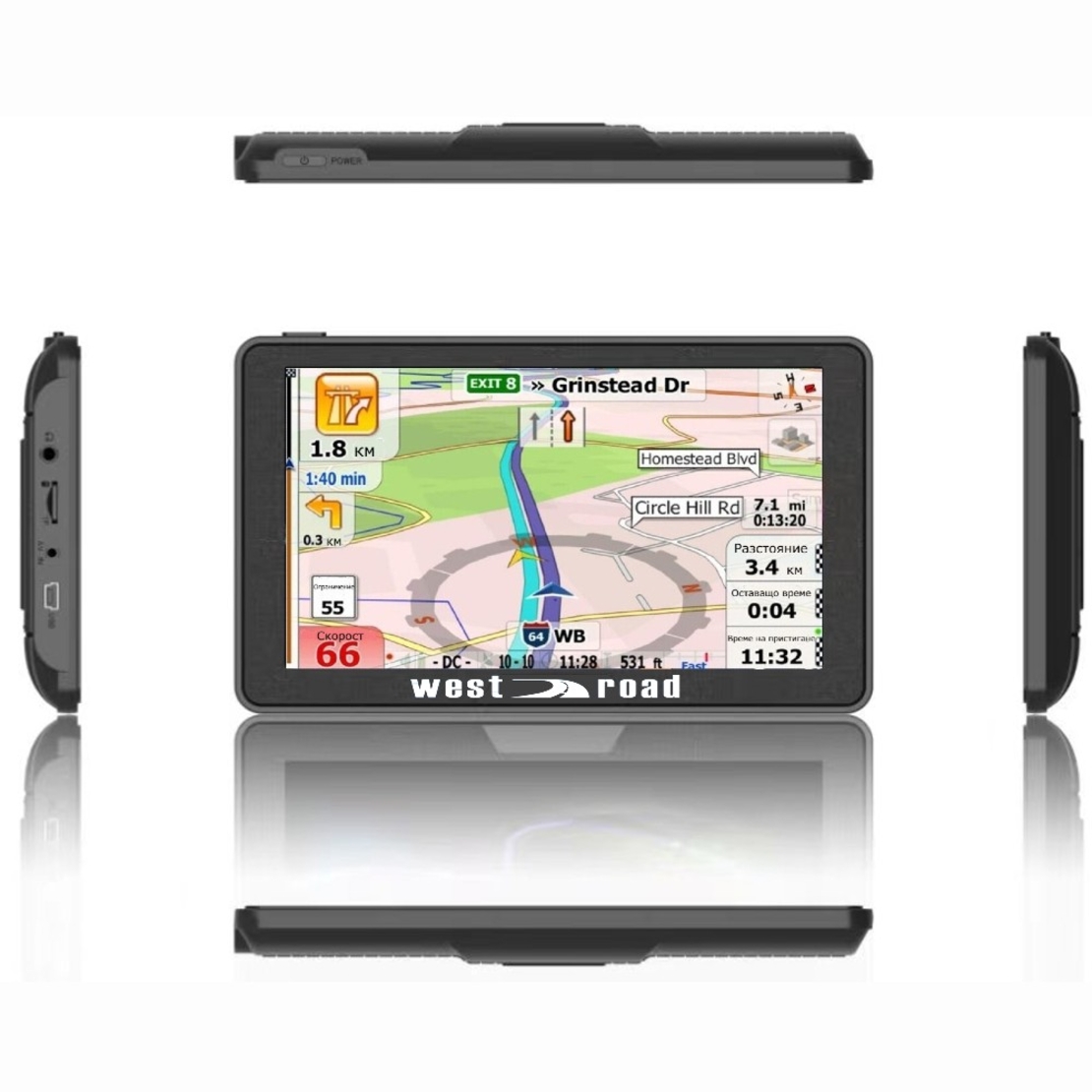 GPS Навигация West Road WR-A7768, 7 инча, Android, Wi-Fi, 1024 MB RAM