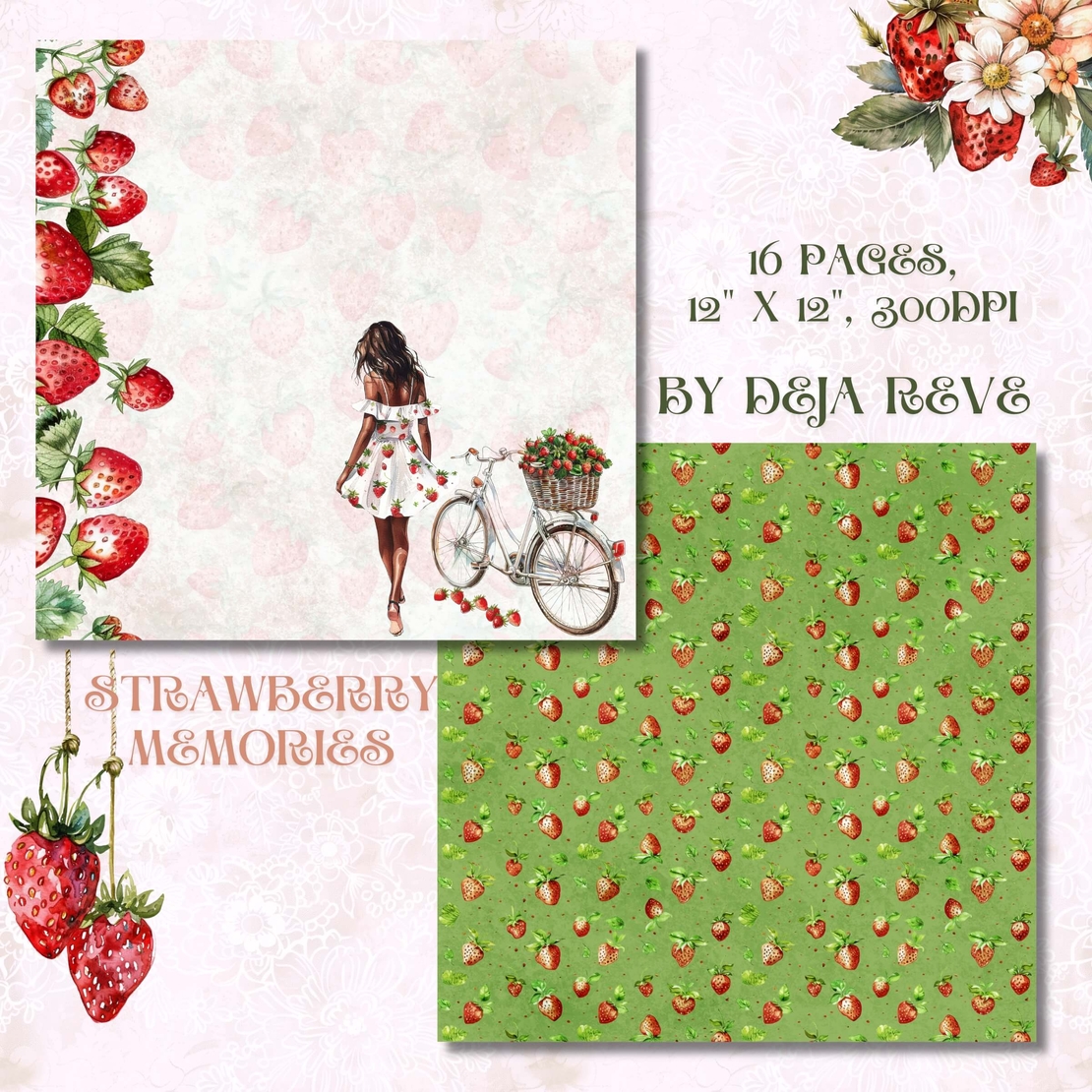 Strawberry Memories - Digital Papers