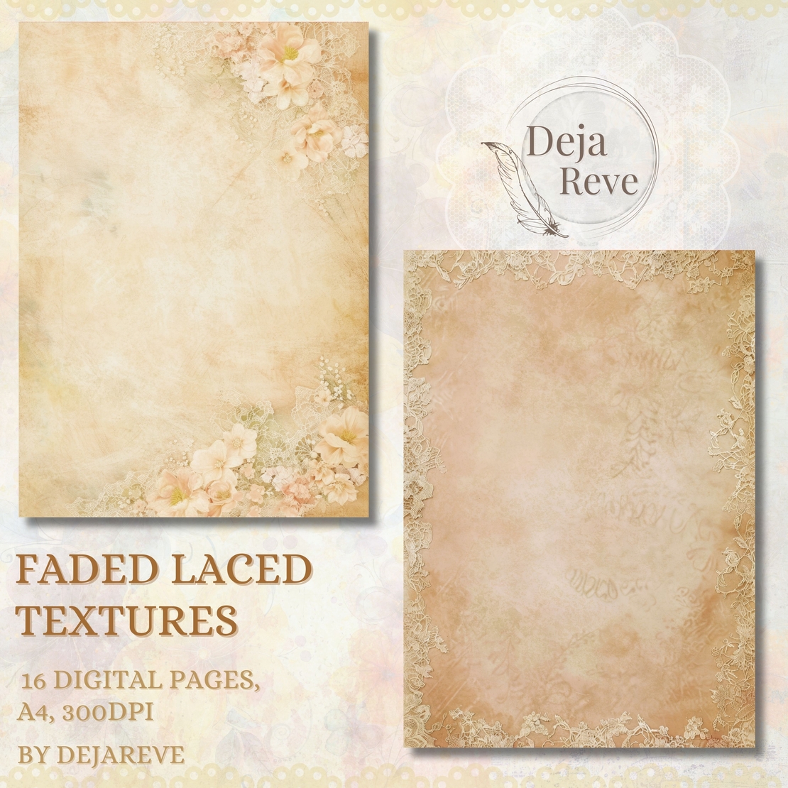 Дигитална хартия - Faded Laced Textures