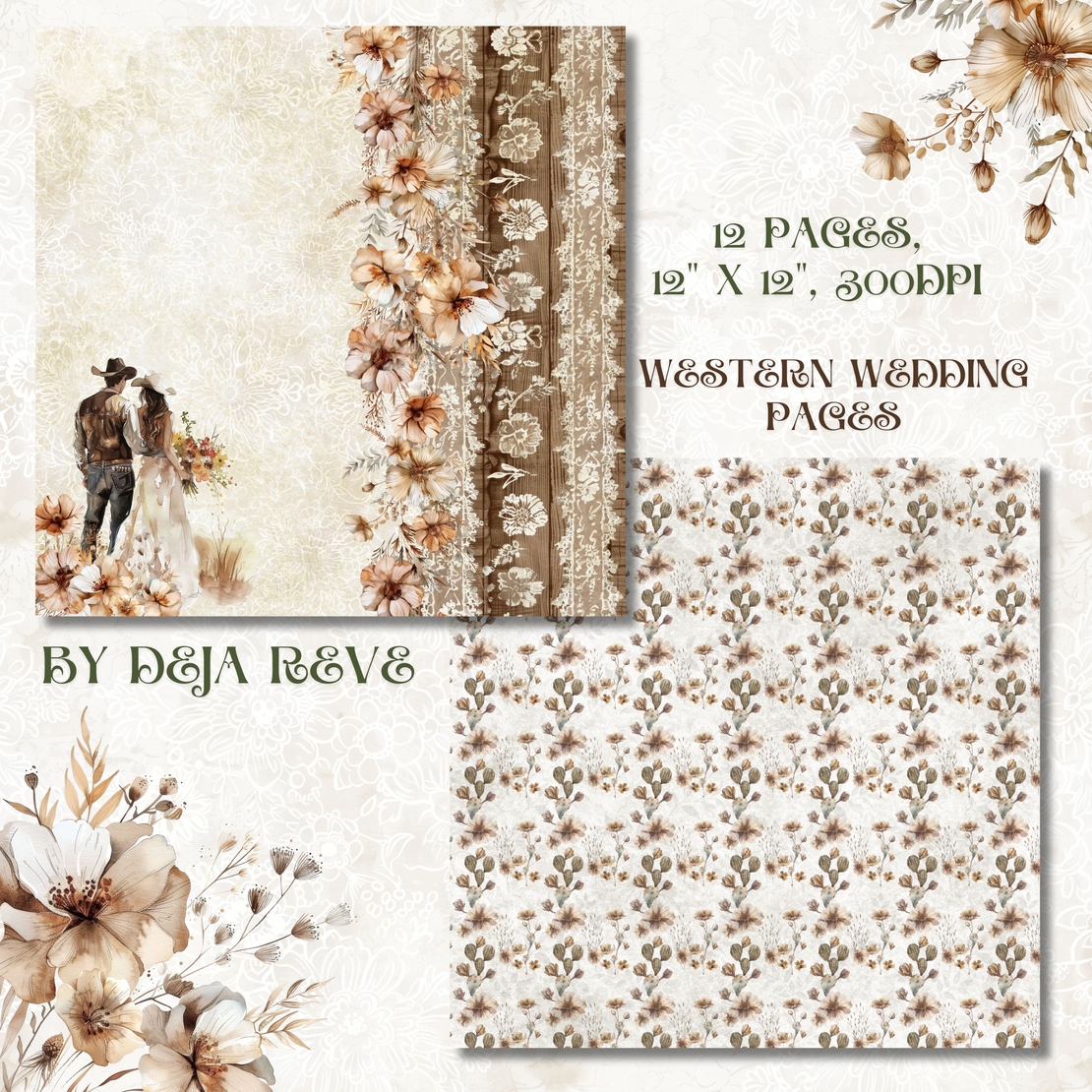 Western Wedding - Digital Papers