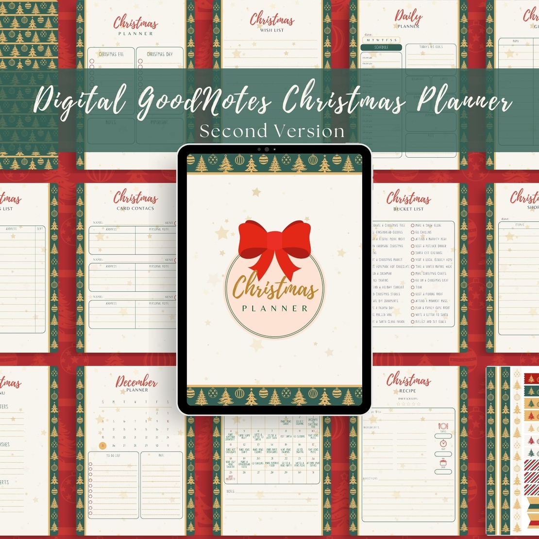 Digital Pages For Christmas Planner in English