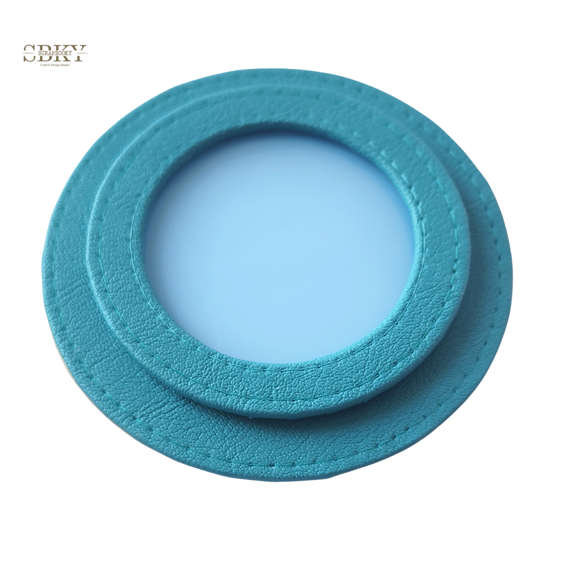 Shaker element with artificial leather, light turquoise