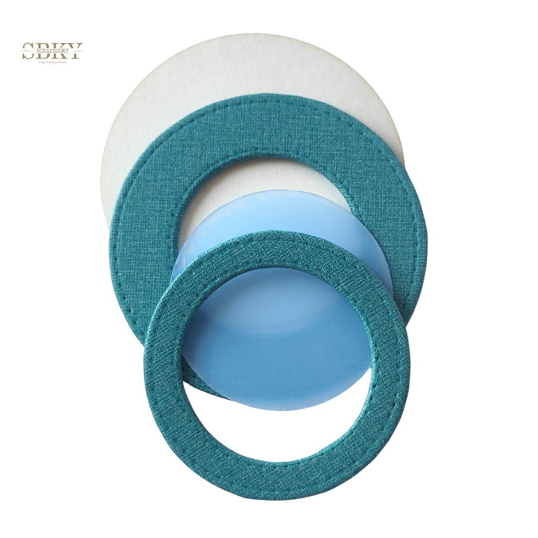 Shaker element with artificial leather, turquoise