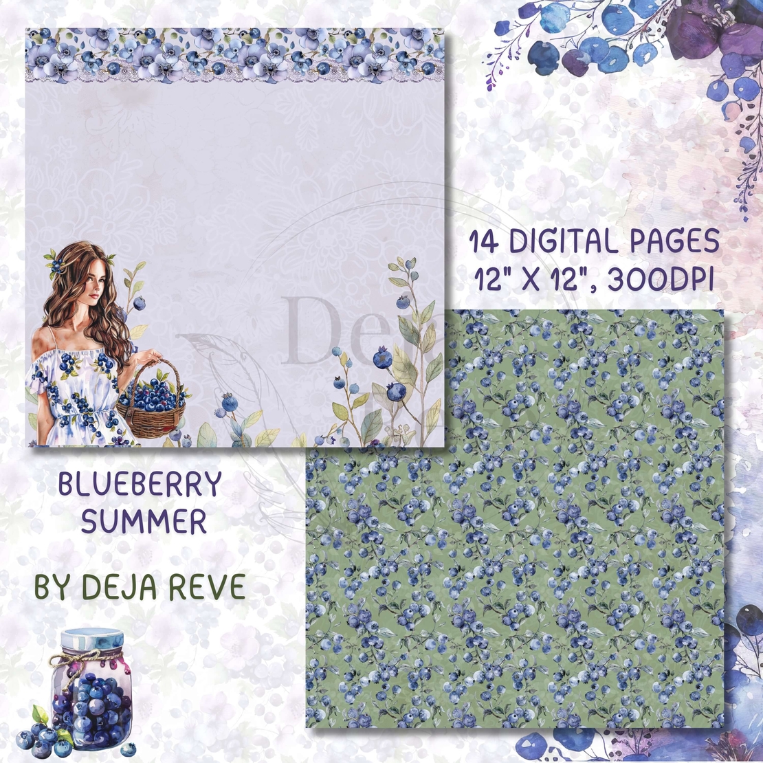 Blueberry Summer - Digital Paper