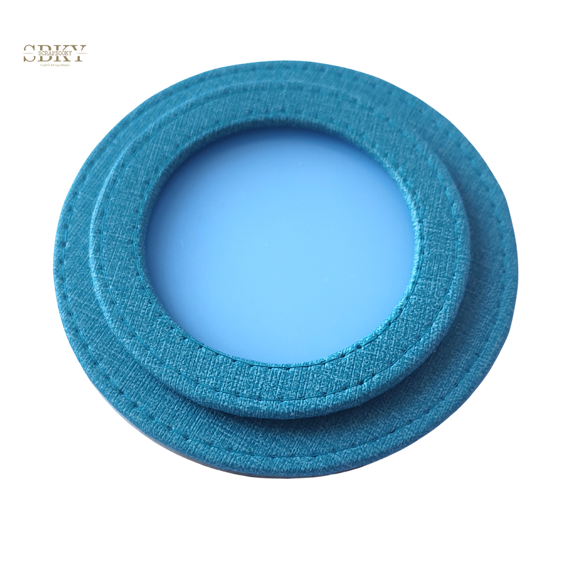Shaker element with artificial leather, turquoise