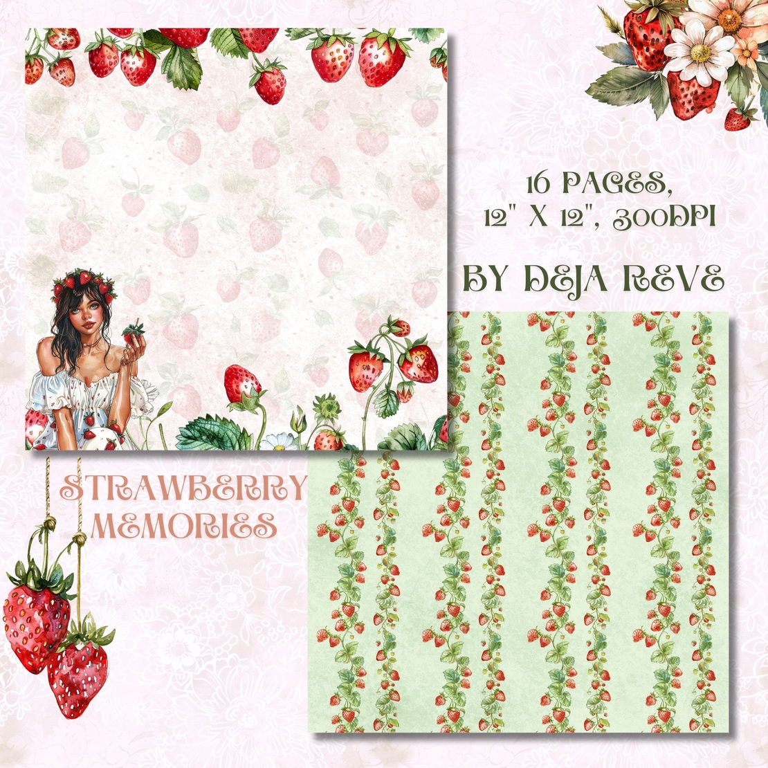 Strawberry Memories - Digital Papers