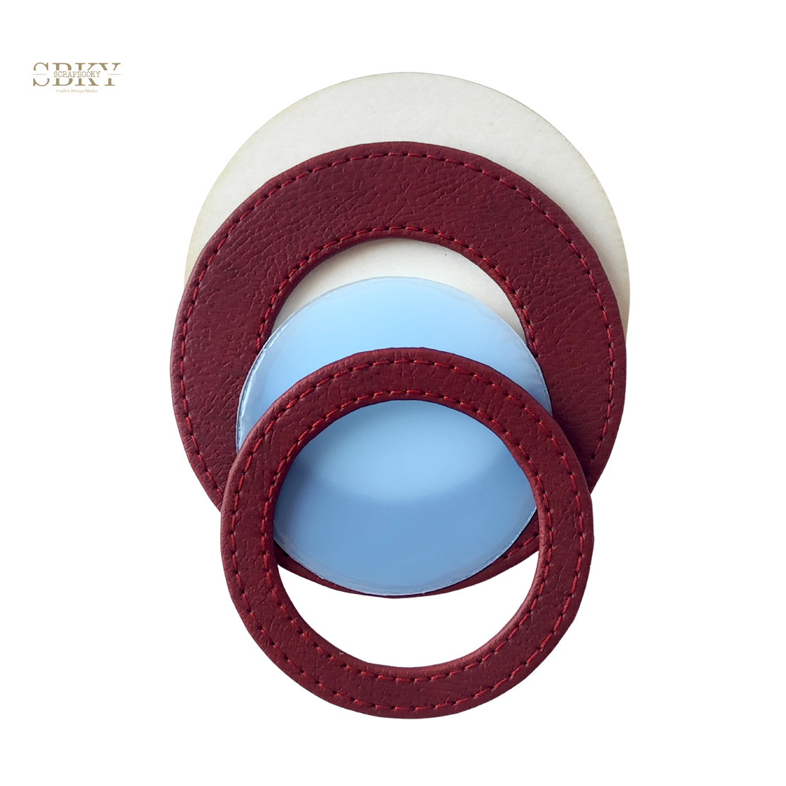 Shaker element with artificial leather, color bordeaux