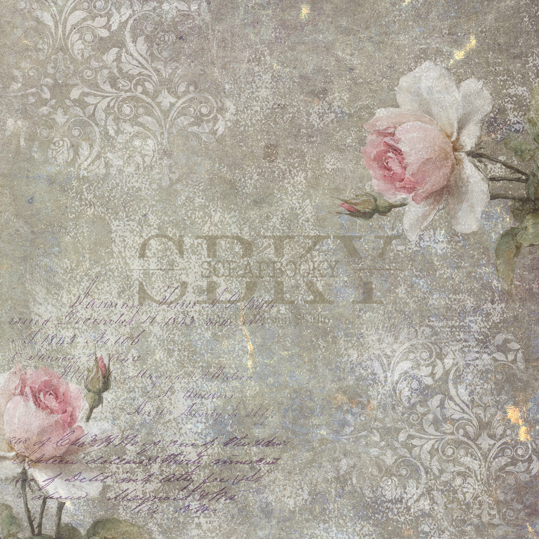 Bookbinding Canvas “Faded Roses & Letters” – 25x60 cm