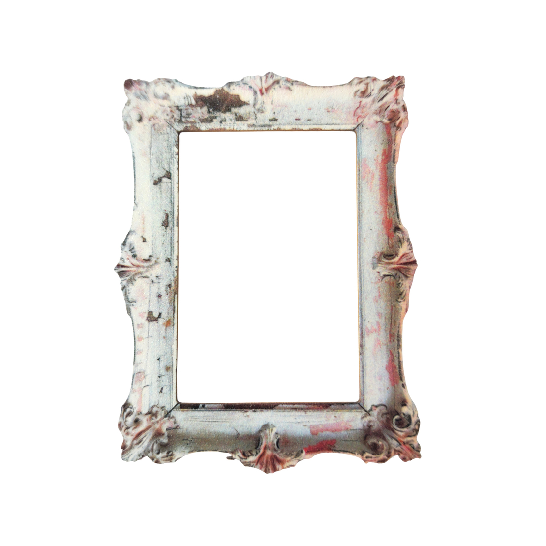 Chipboard white rectangular frame