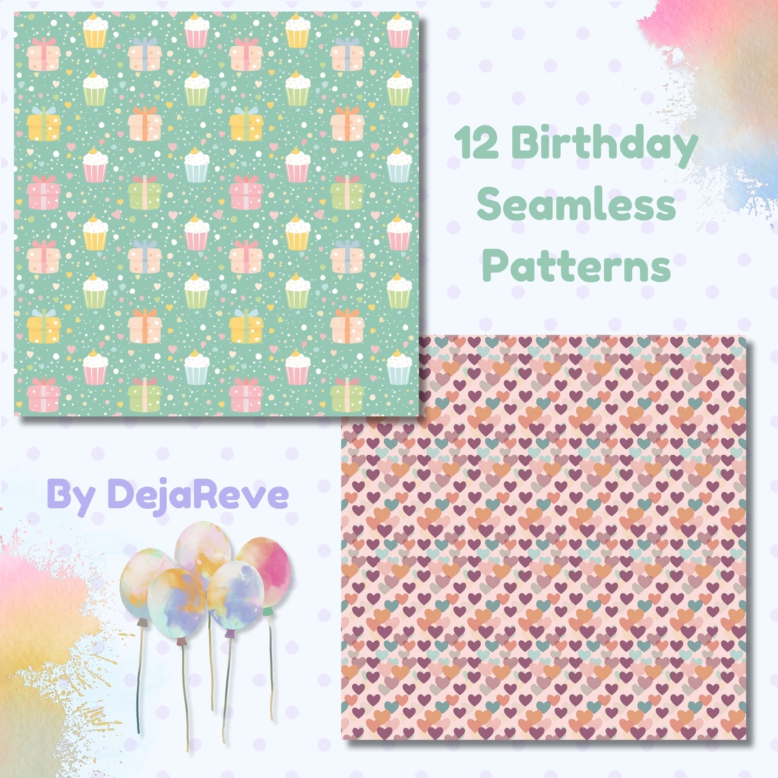 Birthday Seamless Patterns - Digital Papers