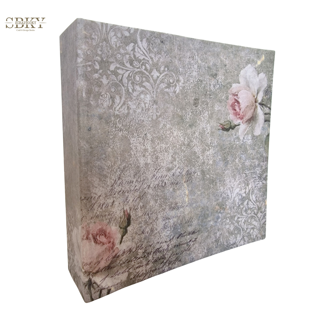 Bookbinding Canvas “Faded Roses & Letters” – 25x60 cm