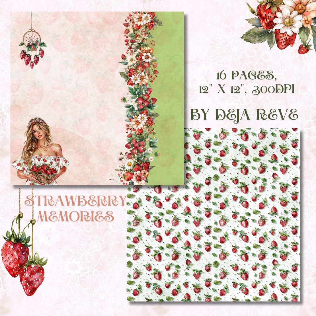 Strawberry Memories - Digital Papers