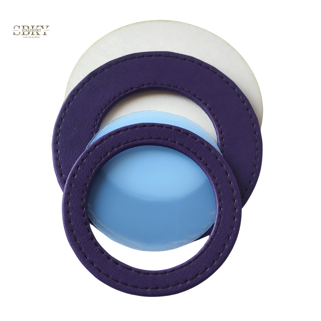 Shaker element with artificial leather, purple color