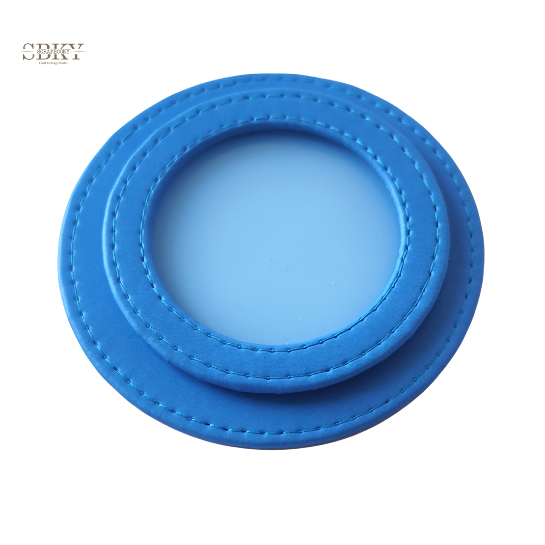 Shaker element with artificial leather, light blue color