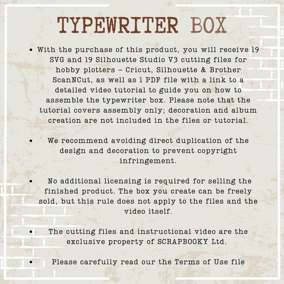 SVG Typewriter Box - in English