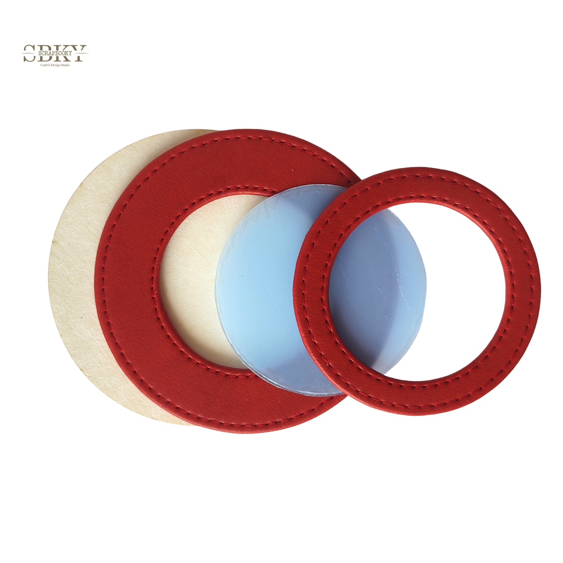 Shaker element with artificial leather, red color