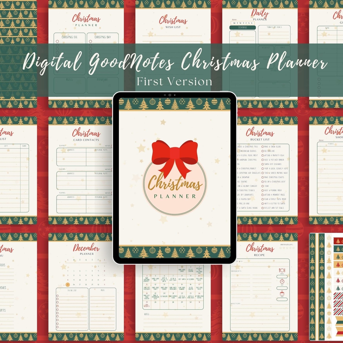 Digital Pages For Christmas Planner in English