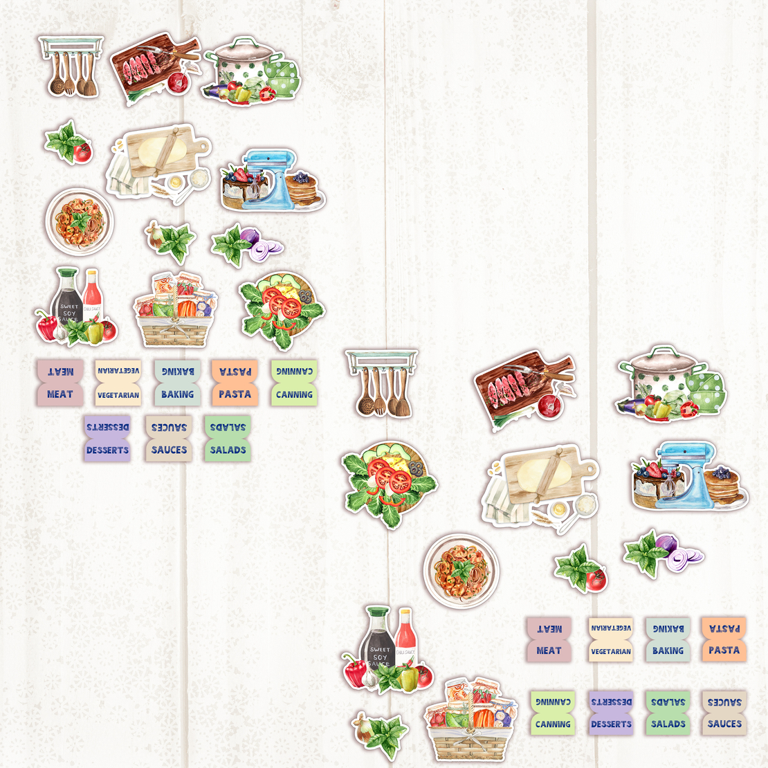 Digital Pages For Recipe Keeper - 12x12 inch - in English