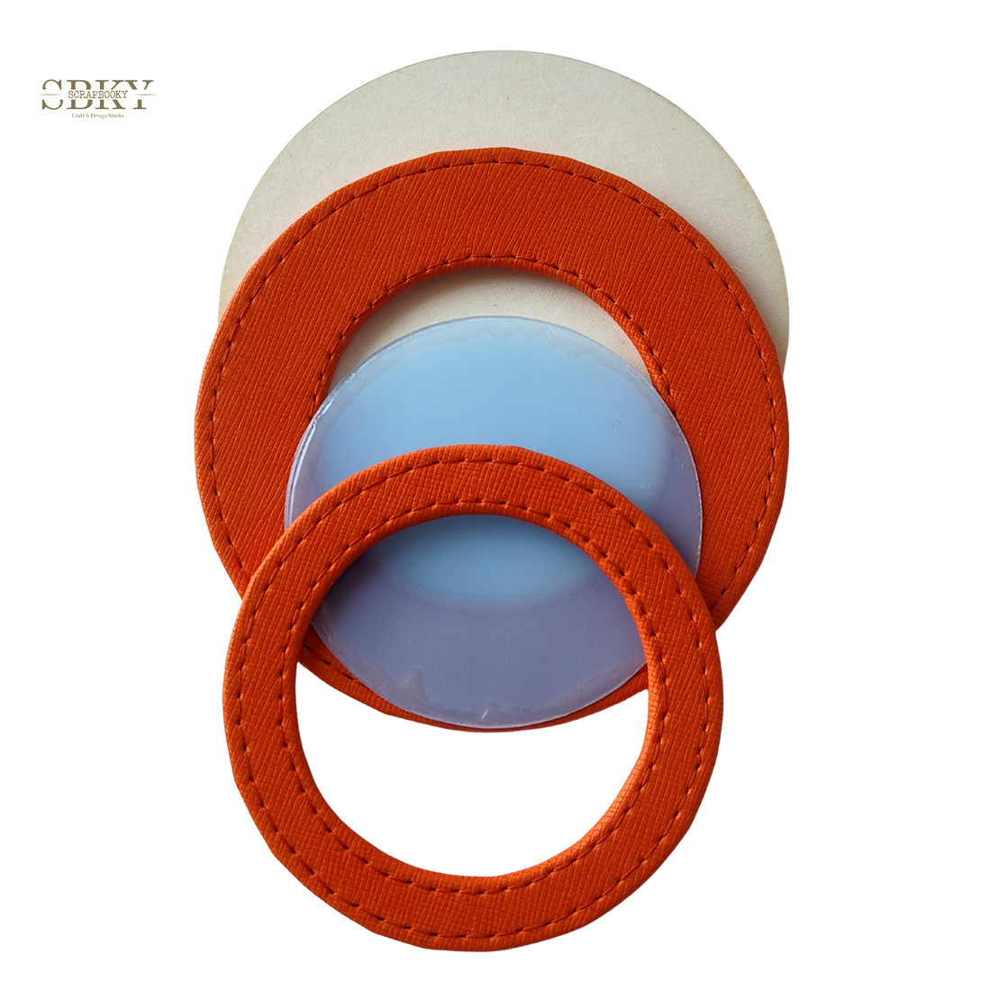 Shaker element with artificial leather, orange color