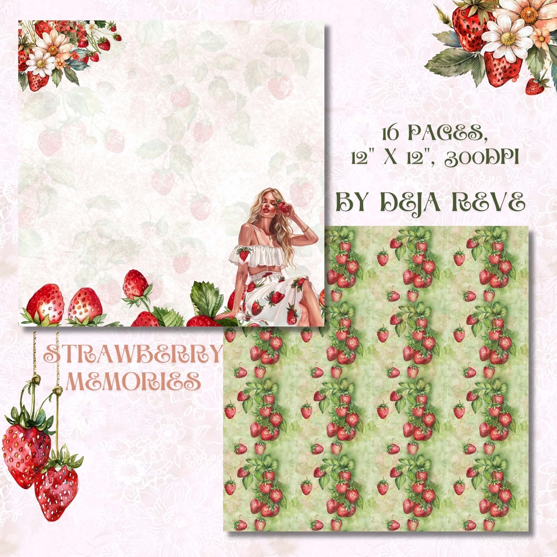 Strawberry Memories - Digital Papers